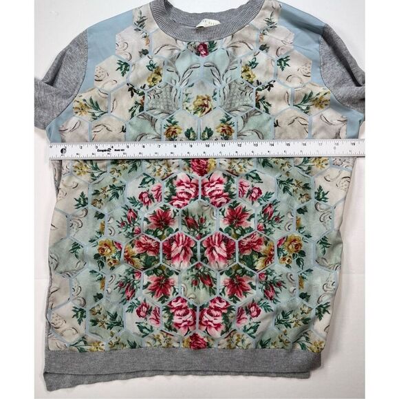 Ted Baker Fareeda Front Patchwork Floral Motif Sweater Mixed Material Size 2 EUC - Picture 9 of 10
